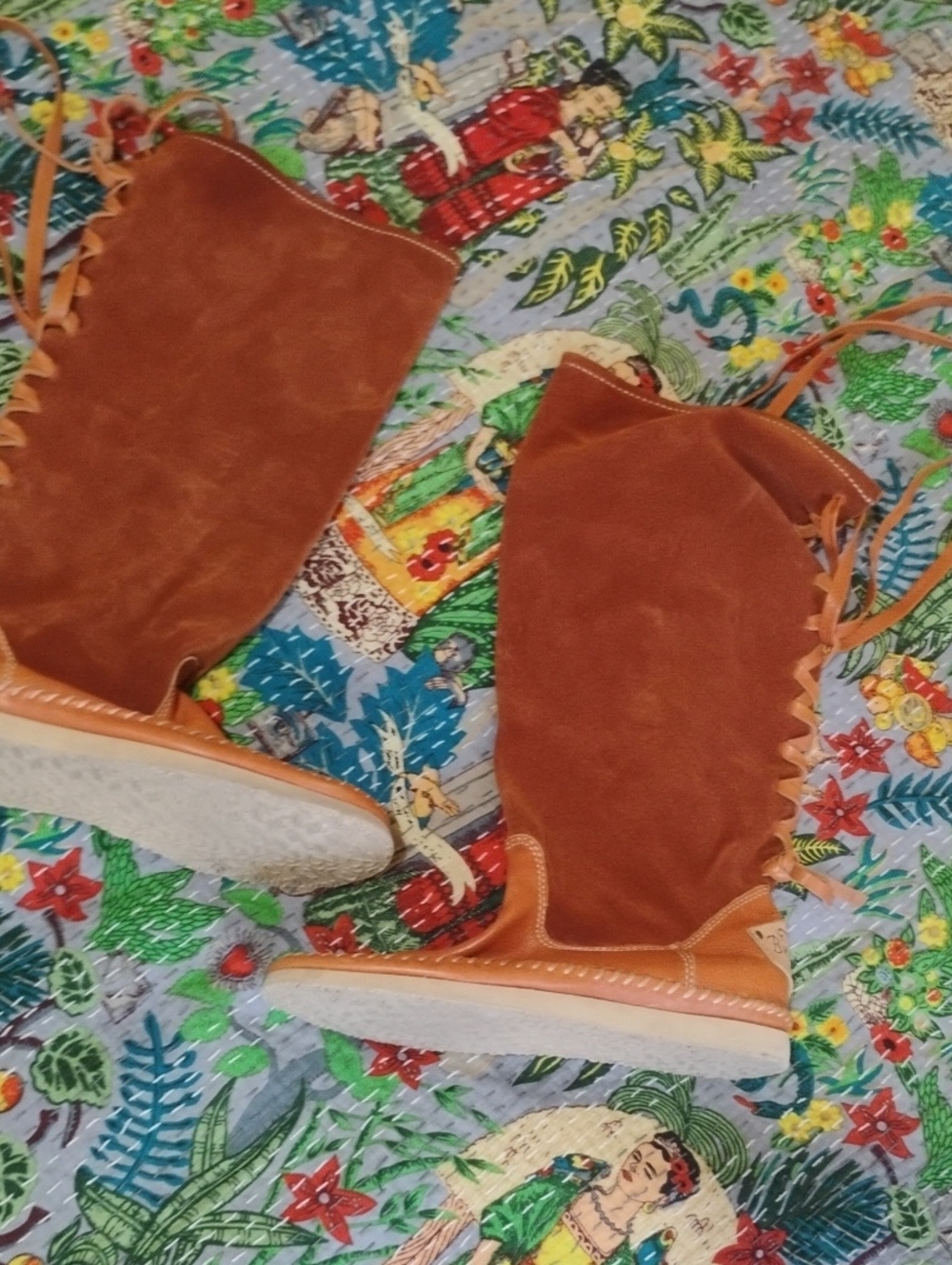 Anthropologie Chestnut Brown Suede Lace-Up Women's Boots